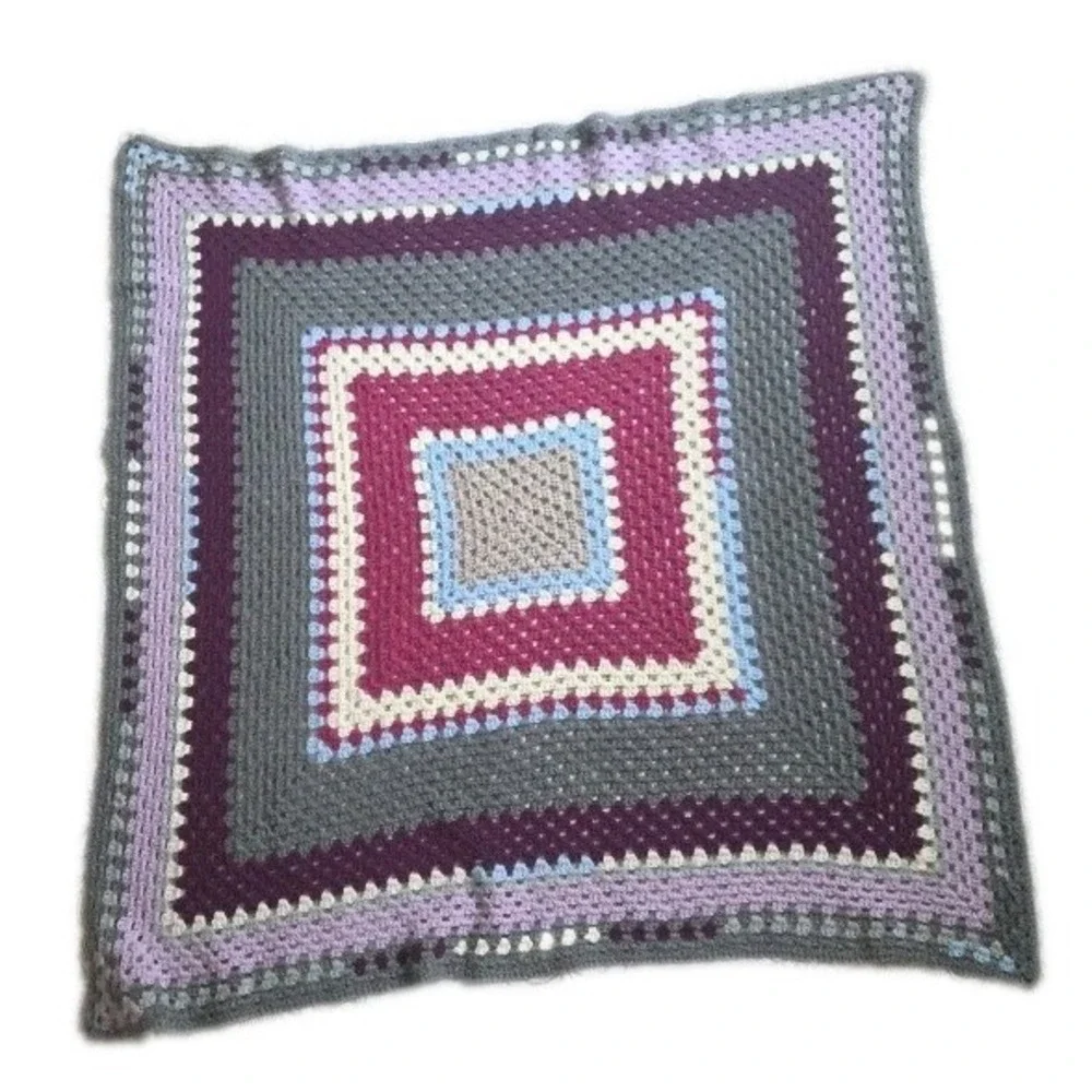 Square Hand Made Crochet Lap Blanket 46